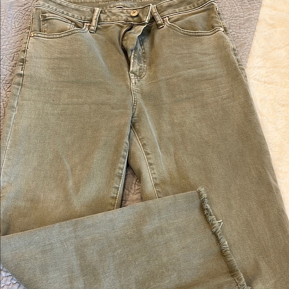 Chico's Khaki Straight-Leg Jeans